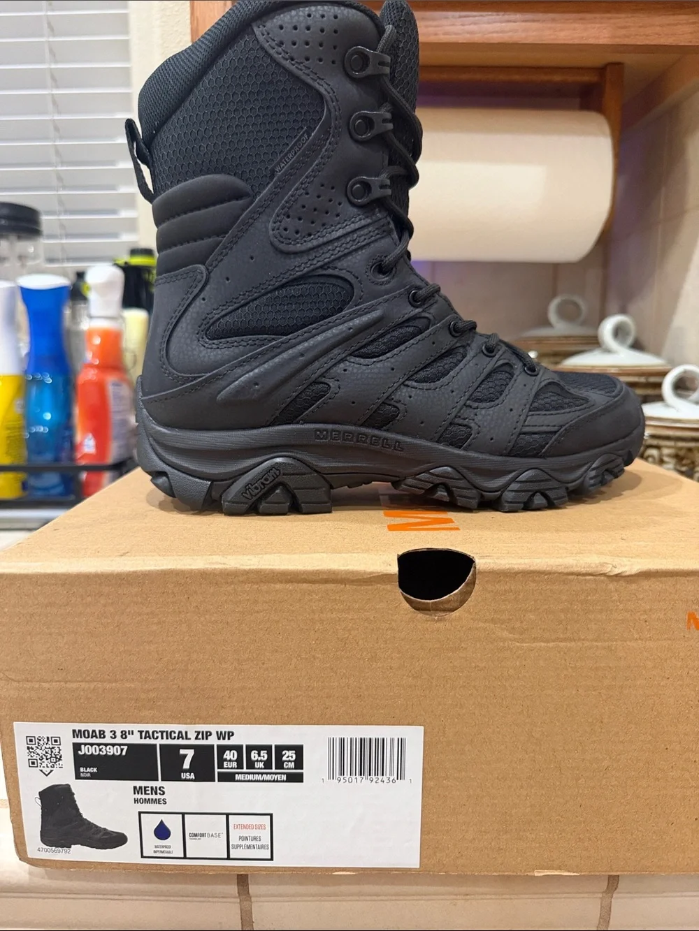 Merrell Men’s MOAB Zip Water Proof Tactical Boot - Black